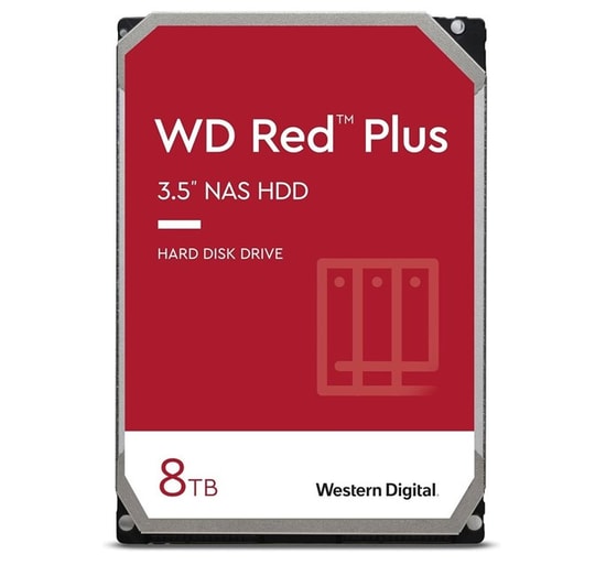 WD Red Plus 8TB Intellipower NAS Hard Disk (WD80EFPX) - 3.5" 5640RPM, 256MB Cache, 6GB/s, 7/24 Kullanım, SATA 3.0 HDD
