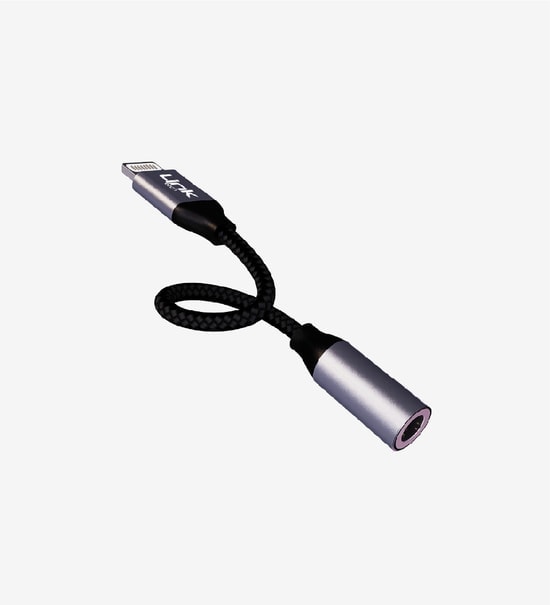 LinkTech A199 Lightning 3.5mm AUX Jakı Adaptörü Beyaz (LAC-A199) - 14cm Örgü Kablo, Tak-Çalıştır Ses Aktarımı