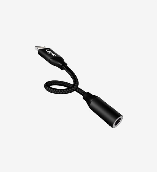 LinkTech A199 Lightning 3.5mm AUX Jakı Adaptörü Beyaz (LAC-A199) - 14cm Örgü Kablo, Tak-Çalıştır Ses Aktarımı