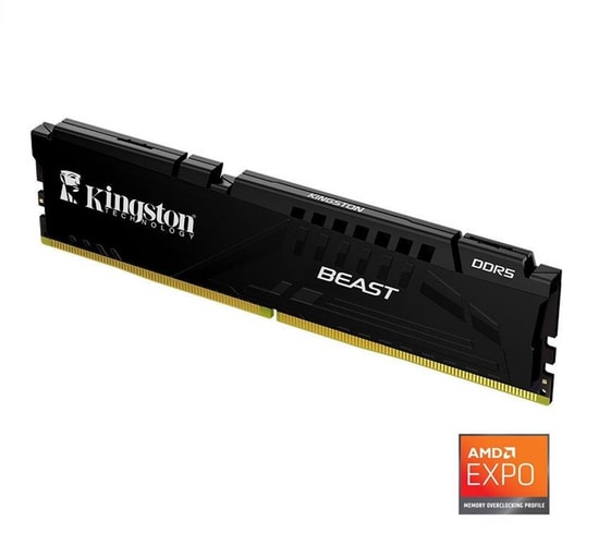 Kingston Beast 16GB 5600MHz DDR5 RAM (KF556C36BBE-16TR) CL36 EXPO - Yüksek Performanslı Siyah Gaming Bellek
