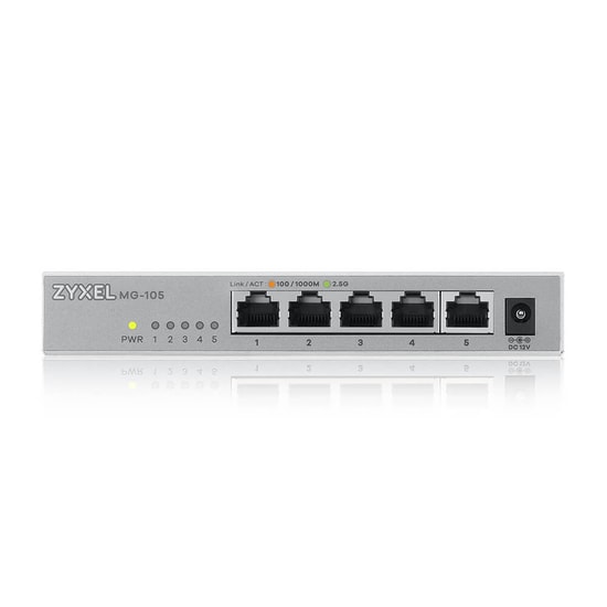 Zyxel Mg-105 5 Port Multi Gigabit 2 50g Ethernet Desktop Switch MG-105-ZZ0101F Yönetilemez 100/1000/2500 Soho Metal Kasa