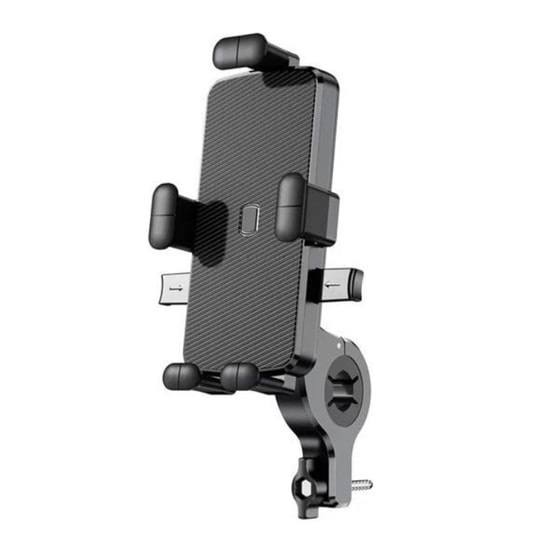 Nettech C18MT Siyah Bisiklet Motosiklet Telefon Tutucu (NT-109311) - Gidon Bağlantılı, Güçlü Kavrama, Universal Tasarım