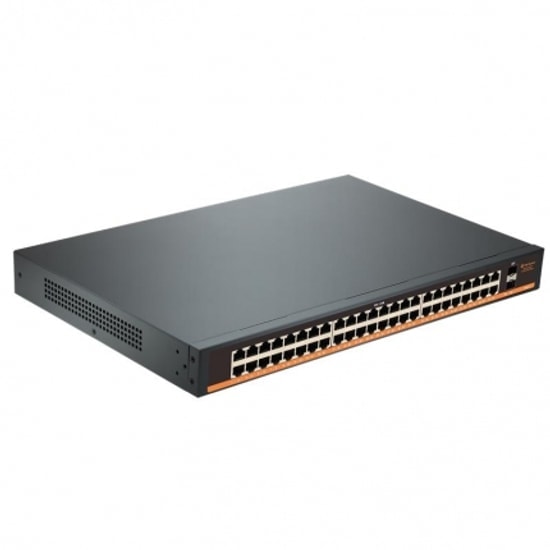 Tiwox TP-G4820-POE800W 48 Port Gigabit PoE Switch - 800W Güç, 2x 1Gb SFP Uplink, Rackmount Tasarım, Yönetilemez