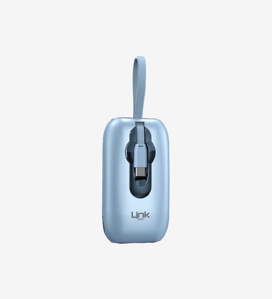 LinkTech MP09 Siyah 22.5W 9600mAh Hızlı Şarj Powerbank - Dahili Kablolu, Dijital Ekranlı, Siyah Taşınabilir Şarj Aleti