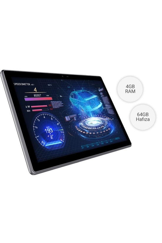 General Mobile E-Tab 20 Gri Tablet (Türkiye Garantili) - 10.1" IPS Ekran, 4GB RAM, 64GB Depolama, Android 10, 7000mAh