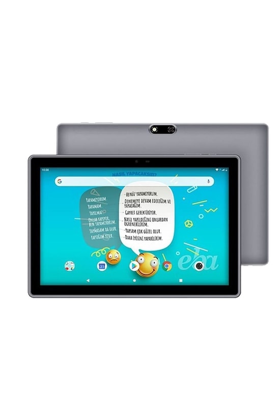 General Mobile E-Tab 20 Gri Tablet (Türkiye Garantili) - 10.1" IPS Ekran, 4GB RAM, 64GB Depolama, Android 10, 7000mAh