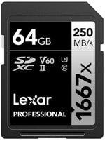 Lexar 64gb LSD64GCB1667 Sd Professional 1667x Sdxc Uhs-Ii Cards Up To 250mb/S Read 120mb/S Write C10 V60 U3 Kart Bellek