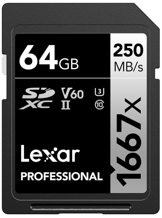Lexar 64gb LSD64GCB1667 Sd Professional 1667x Sdxc Uhs-Ii Cards Up To 250mb/S Read 120mb/S Write C10 V60 U3 Kart Bellek