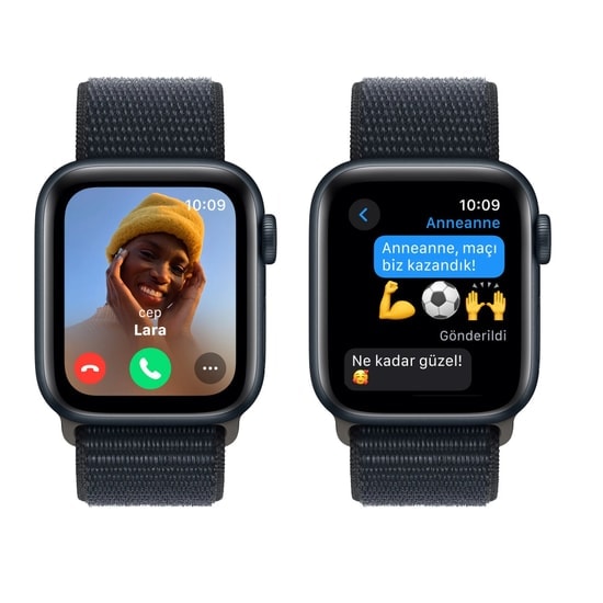 Apple Watch SE 2 2023 40mm Gece Yarısı Alüminyum Kasa ve Spor Loop Akıllı Saat - 1.57" OLED, 32GB, GPS, TR Garantili