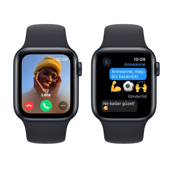 Apple Watch SE 2 2023 40mm Gece Yarısı Alüminyum Kasa ve Spor Kordon M/L Akıllı Saat - GPS, TR Garantili, 1.57" OLED