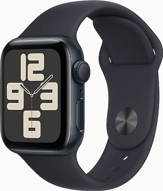 Apple Watch SE 2 2023 40mm Gece Yarısı Alüminyum Kasa ve Spor Kordon M/L Akıllı Saat - GPS, TR Garantili, 1.57" OLED