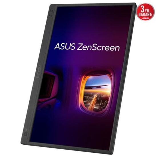 ASUS ZenScreen MB166CR 15.6" Full HD Siyah Taşınabilir IPS Monitör (90LM07D3-B03170) - 5ms, 60Hz, USB C Giriş, Standlı