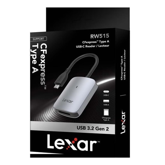 Lexar LRW515U-RNHNG CFexpress Type-A USB 3.2 Gen 2 Kart Okuyucu - USB-C, USB-A Bağlantı, Profesyonel Veri Aktarımı