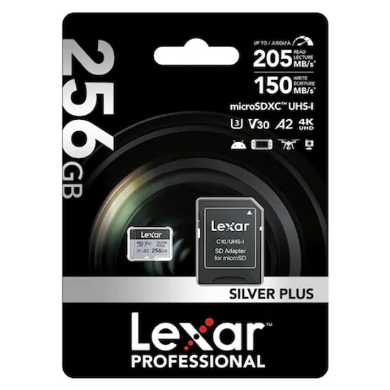 Lexar 256gb Microsd High-Performance Silver Plus Microsdxc Uhs-I Up To 205mb/S Read 150mb/ Kart Bellek LMSSIPL256G-BNANG
