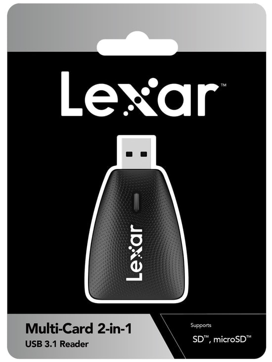 Lexar LRW450UB 2'si 1 Arada Kart Okuyucu - SD ve MicroSD UHS-II Kart Desteği, USB 3.1, Taşınabilir Tasarım
