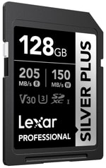 Lexar LSDSIPL128G-BNNNG Silver Plus SDXC Hafıza Kartı - 128 GB, UHS-I, 255 MB/s Okuma, 180 MB/s Yazma, C10, V30 U3