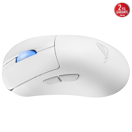 ASUS ROG Keris II Ace Beyaz Kablosuz Oyuncu Mouse - 42000 DPI, 750 IPS, Optik Sensör, Aura Sync RGB, 54g Hafif Tasarım