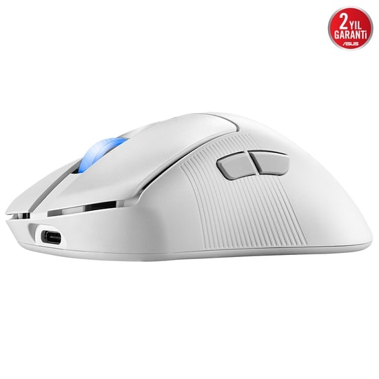 ASUS ROG Keris II Ace Beyaz Kablosuz Oyuncu Mouse - 42000 DPI, 750 IPS, Optik Sensör, Aura Sync RGB, 54g Hafif Tasarım