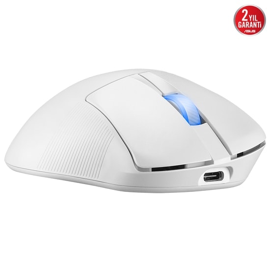 ASUS ROG Keris II Ace Beyaz Kablosuz Oyuncu Mouse - 42000 DPI, 750 IPS, Optik Sensör, Aura Sync RGB, 54g Hafif Tasarım