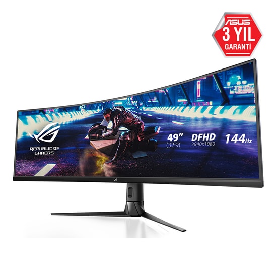 Asus Rog Strix XG49VQ 49 Gaming Va Kavisli Aura Rgb Freesync 2 Hdr Dfhd 3840x1080 1ms 144hz Dp Hdmi Usb Mm Vesa  Monitör