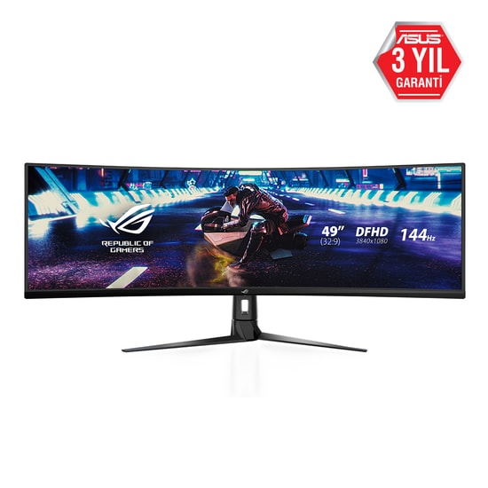 Asus Rog Strix XG49VQ 49 Gaming Va Kavisli Aura Rgb Freesync 2 Hdr Dfhd 3840x1080 1ms 144hz Dp Hdmi Usb Mm Vesa  Monitör