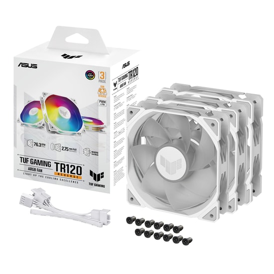 Asus Tuf Tr120 Soğutucu Kasa Radyatör Fani Adreslenebilir Argb 120mm 3 In 1 Beyaz Fan Ve Soğutucu