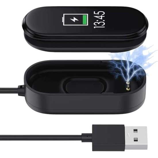 Nettech Mi Band 4 Siyah Akıllı Bileklik için Kablosuz Şarj Cihazı (NT-110063) - Wireless, Hızlı Şarj, İthalatçı Garantil