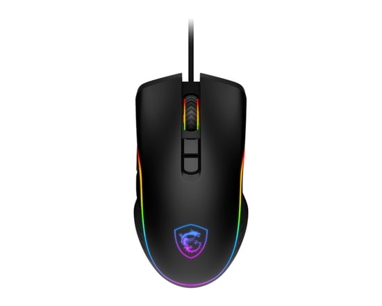 MSI FORGE GM300 Siyah Kablolu RGB Oyuncu Mouse - 7200DPI Optik Sensör, 7 Tuş, 118g Ağırlık, 150cm Kablo Uzunluğu