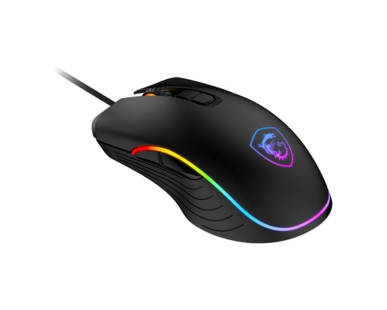 MSI FORGE GM300 Siyah Kablolu RGB Oyuncu Mouse - 7200DPI Optik Sensör, 7 Tuş, 118g Ağırlık, 150cm Kablo Uzunluğu