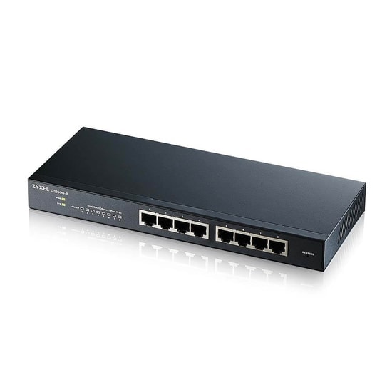 Zyxel GS1900-8 V2 8 Port Gigabit Web Yönetilebilir Switch - 10/100/1000 Mbps, Fansız Tasarım, Kompakt Metal Kasa