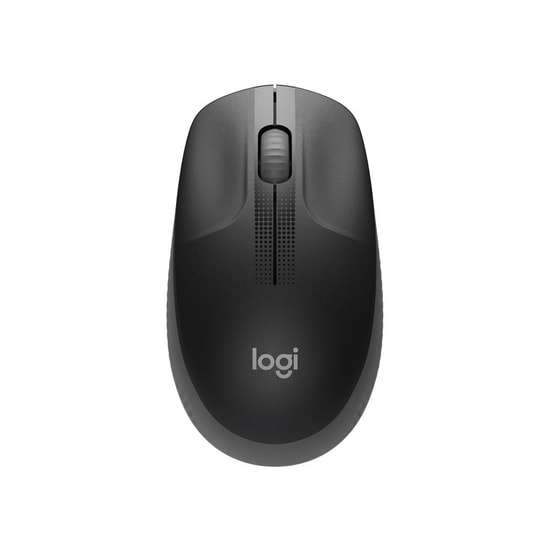 Logitech M190 Siyah Kablosuz Optik Mouse (Büyük Boy, 1000 DPI) - 3 Tuşlu, 90gr, Ergonomik, Nano Alıcı (910-005905)