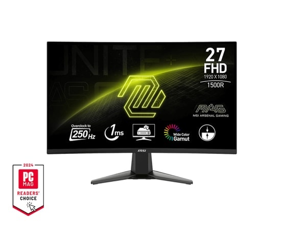 MSI MAG 27C6X 27" FHD 1920x1080 250Hz 1ms Curved VA LED Oyuncu Monitörü - 1500R, Adaptive-Sync, HDMI, 16:9, 250Nit
