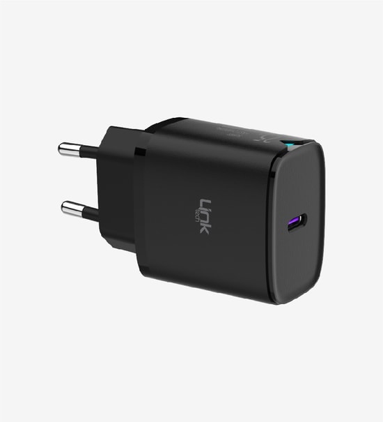 LinkTech LSC-C311 Siyah 25W Type-C to Type-C Kablolu Hızlı Şarj Aleti - PD Destekli, Siyah, Güvenli Şarj Adaptörü