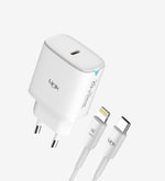 LinkTech C308 20W Hızlı Şarj Aleti (LSC-C308) - Type-C to Lightning Kablolu Güç Adaptörü, PD Destekli, Beyaz