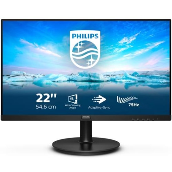 Philips 222V8LA/00 21.5" Full HD VA Monitör - 1920x1080, 4ms, 75Hz, 250nit, HDMI, DP, HDCP, FreeSync, 4W Dahili Hoparlör