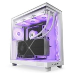 NZXT H6 Flow RGB Beyaz ATX Mid Tower Oyuncu Kasası (CC-H61FW-R1) - 3x120mm RGB Fan, Temperli Cam, USB Type-C, Mesh