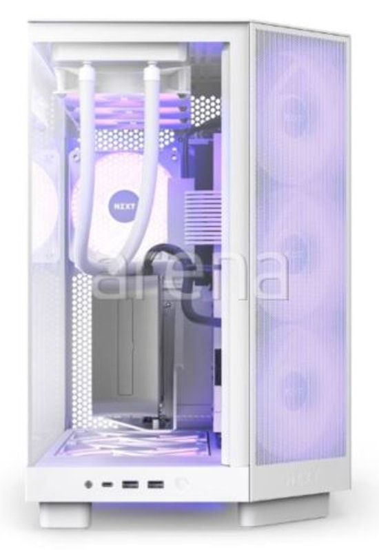 NZXT H6 Flow RGB Beyaz ATX Mid Tower Oyuncu Kasası (CC-H61FW-R1) - 3x120mm RGB Fan, Temperli Cam, USB Type-C, Mesh