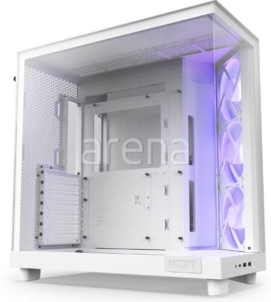 NZXT H6 Flow RGB Beyaz ATX Mid Tower Oyuncu Kasası (CC-H61FW-R1) - 3x120mm RGB Fan, Temperli Cam, USB Type-C, Mesh