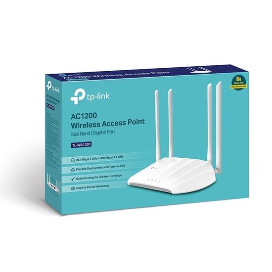 TP-Link TL-WA1201 Gigabit AC1200 Çift Bantlı 4 Antenli WiFi 5 Access Point - PoE Desteği, 1G LAN, 4 Anten MU-MIMO, MSSID