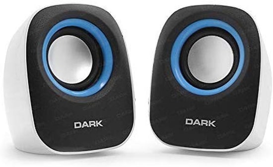 Dark DK-AC-SP100 USB 1+1 Beyaz Multimedia Kablolu Hoparlör - 6W RMS Güç, 2.0 Kanal, USB-A, AUX, Kompakt Tasarım