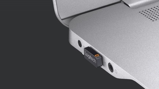 Logitech Unifying Kablosuz USB Alıcı (910-005931) - 6 Cihaz Bağlantısı, Kablosuz Fare ve Klavye Adaptörü, 2.4 GHz
