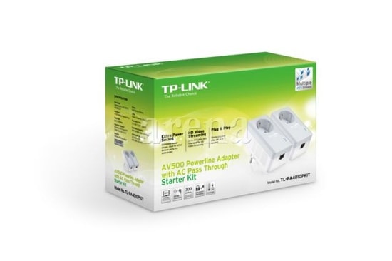 TP-Link TL-PA4010PKIT Powerline Adaptör - 500Mbps, 300 Metre Menzil, Entegre Güç Soketli, Tak-Kullan Başlangıç Kiti
