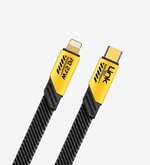 LinkTech K475 Mecha Style 120cm 65W+20W 2in1 USB-C PD Hızlı Şarj Kablosu - Sarı, 1.2 Metre Örgülü
