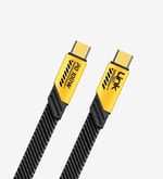 LinkTech K472 Mecha Stil 120cm 100W Type-C to Type-C Hızlı Şarj Kablosu - Sarı, Örgülü Tasarım, LCA-K472/YELLOW