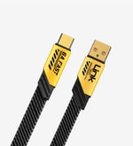 LinkTech K470 Mecha Stil 120cm 6A USB-A Type-C Hızlı Şarj Kablosu - Sarı, Örgülü Tasarım, LCA-K470/YELLOW