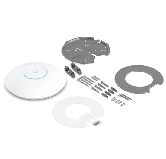 Ubiquiti U7-Pro AX5700 WiFi 7 Tavan Tipi Access Point - Tri Band, 140m Kapsama, 300 Kullanıcı, PoE, 2.5G LAN, Adaptörsüz