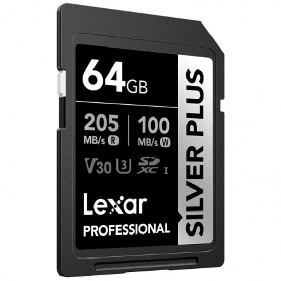 Lexar SD Professional Silver Plus Sdxc Uhs-I Cards Up To 205mb/S Read 100mb/S Write C10 V3 LSDSIPL064G-BNNNG Kart Bellek