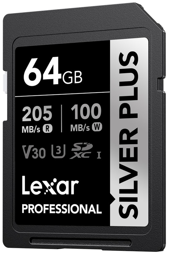Lexar SD Professional Silver Plus Sdxc Uhs-I Cards Up To 205mb/S Read 100mb/S Write C10 V3 LSDSIPL064G-BNNNG Kart Bellek