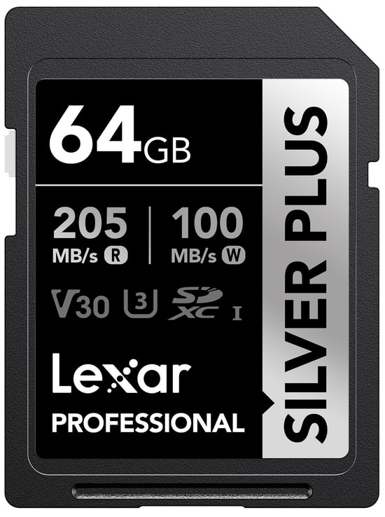 Lexar SD Professional Silver Plus Sdxc Uhs-I Cards Up To 205mb/S Read 100mb/S Write C10 V3 LSDSIPL064G-BNNNG Kart Bellek