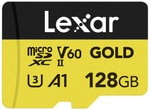 LEXAR 128GB MICROSD GOLD MICROSDXC UHS-II CARDS UP TO 280MB/S READ 100MB/S WRITE C10 A1 V6 Kart Bellek LMSGOLD128G-BNNNG